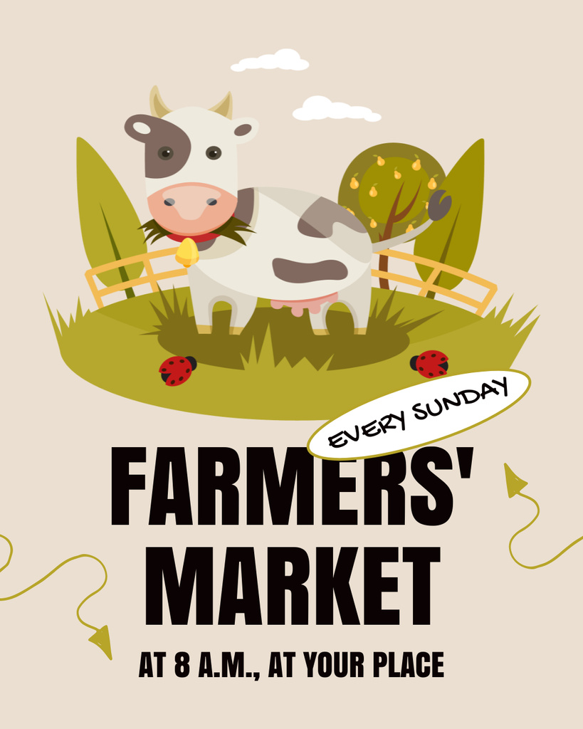 Ontwerpsjabloon van Instagram Post Vertical van Farmer's Market is Open