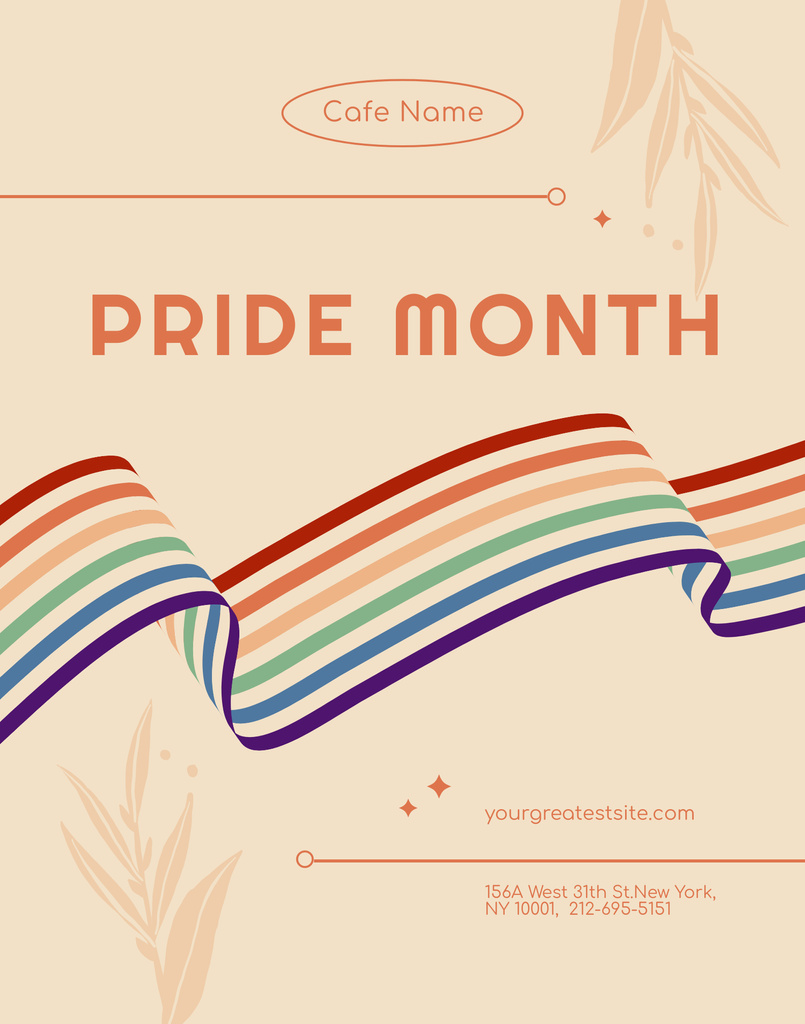 Inspirational Phrase about Pride with Bright Ribbon Poster 22x28in Šablona návrhu