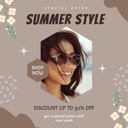 Discount Summer Style Instagram Design Template
