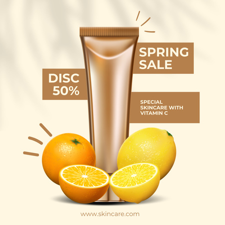 Ontwerpsjabloon van Instagram AD van Cosmetica voorjaarsuitverkoop aanbieding