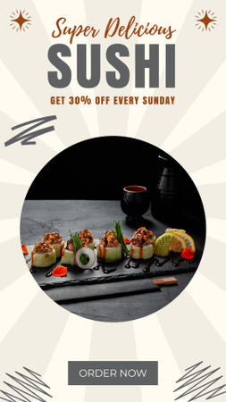 30% Discount on the Sushi Set Instagram Story Design Template