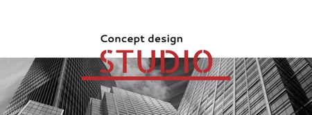 Plantilla de diseño de Anuncio de agencia de construcción confiable con rascacielos modernos Facebook cover 
