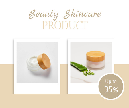 Beauty Cream Sale Ad with Aloe  Facebook Design Template