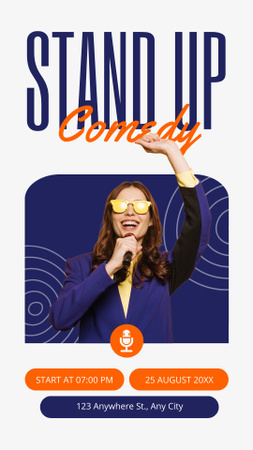 Stand-up Show with Performing Woman Instagram Story Design Template