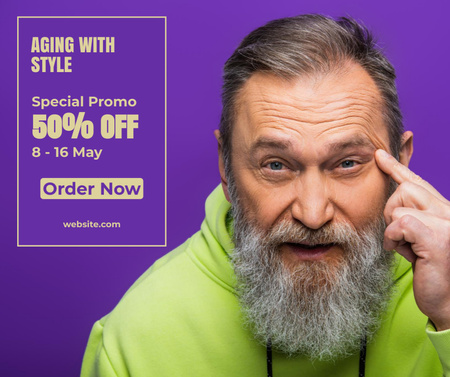 Casual clothes For Elderly With Special Promo Facebook Design Template