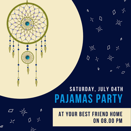 Designvorlage Pyjama-Party-Einladung für Instagram