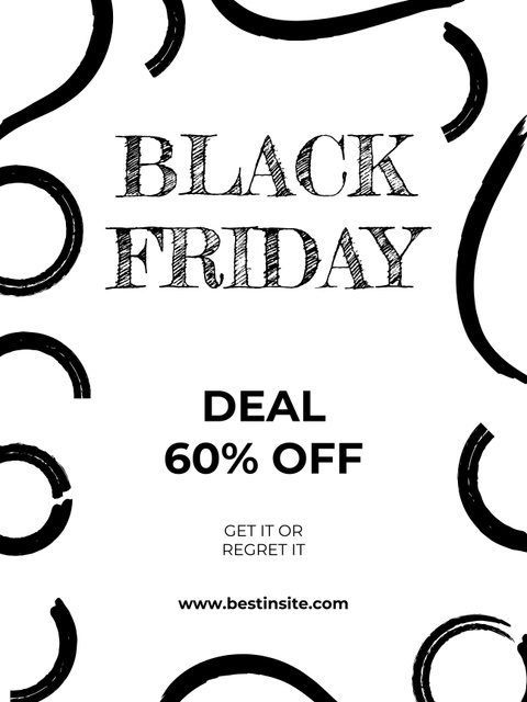 Minimalistic Black Friday Sale Announcement Poster 36x48in Design Template