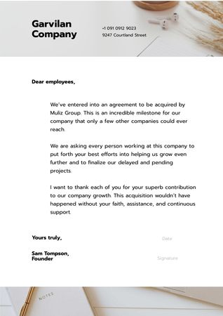 Template di design Companies Collaboration Announcement Letterhead