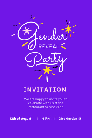 Plantilla de diseño de Gender reveal party announcement Invitation 6x9in 