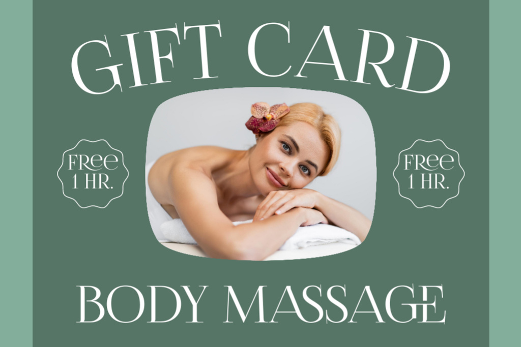 Plantilla de diseño de Body Massage Services at Wellness Center Gift Certificate 