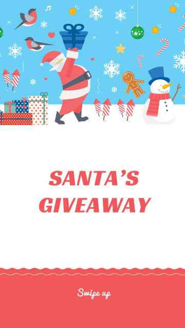 New Year Special Offer with Cute Santa Instagram Story tervezősablon