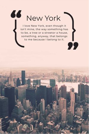 New York Inspirational Quote on City View Tumblr Tasarım Şablonu