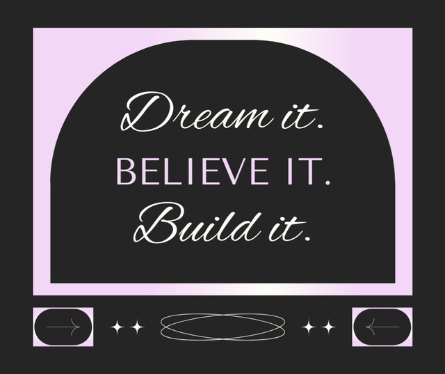 Phrase about Dreaming and Believing Facebook Design Template