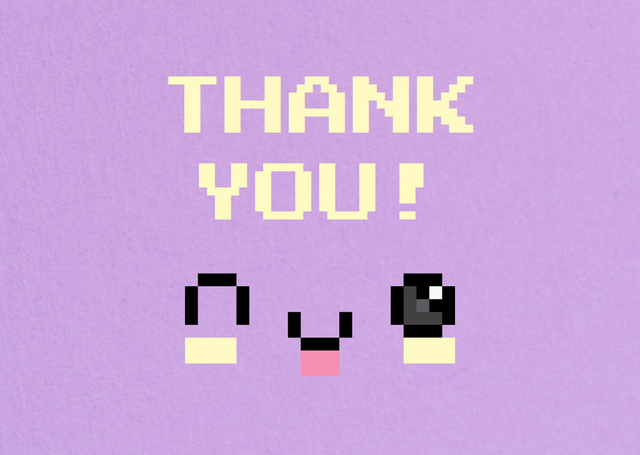 Szablon projektu Thankful Phrase with Cute Face Card
