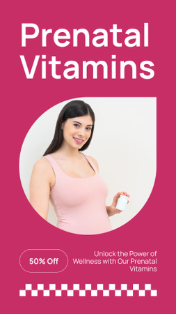 Prenatal Vitamin Sale Announcement Instagram Story Design Template