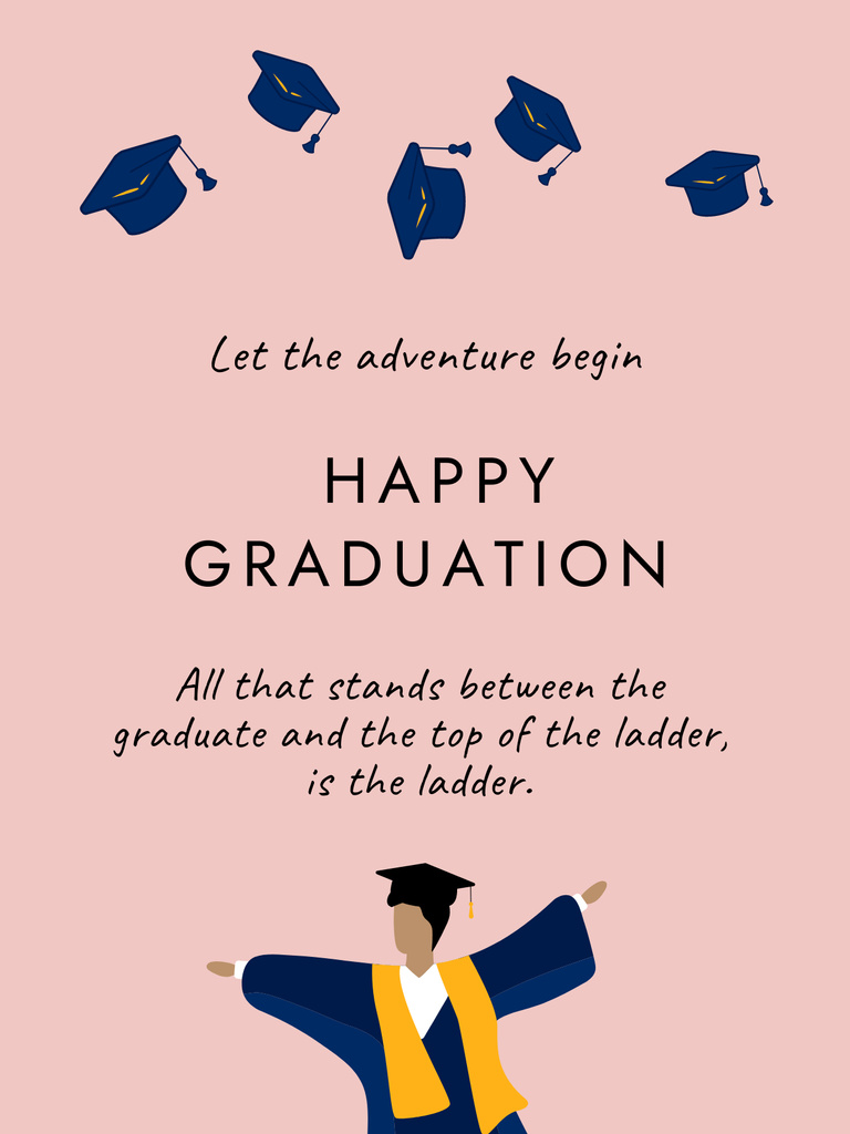 Graduation Party Announcement with Student Poster US Design Template