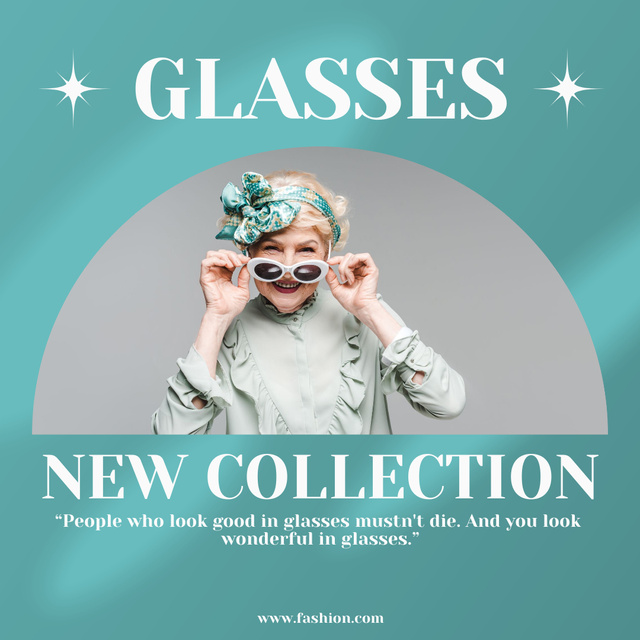 Fashion Collection Ad with Elder Woman Instagram tervezősablon