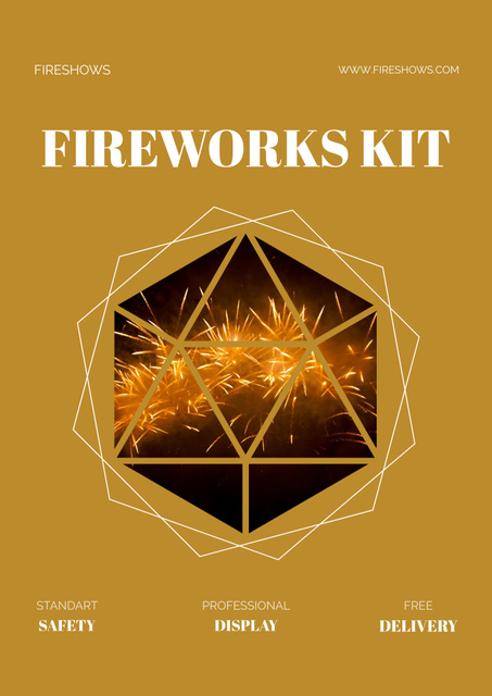 Fireworks for USA Independence Day Celebration Poster B2 Design Template