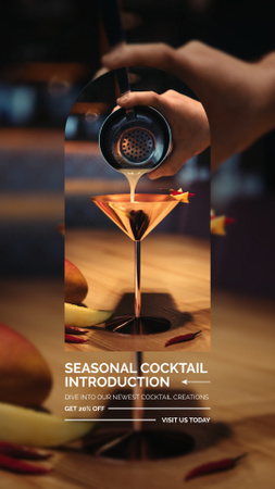 Introducing Stylish Seasonal Cocktails with Variety of Flavors Instagram Story Design Template