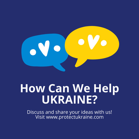Plantilla de diseño de Ideas para ayudar a Ucrania con debates e intercambios Instagram 