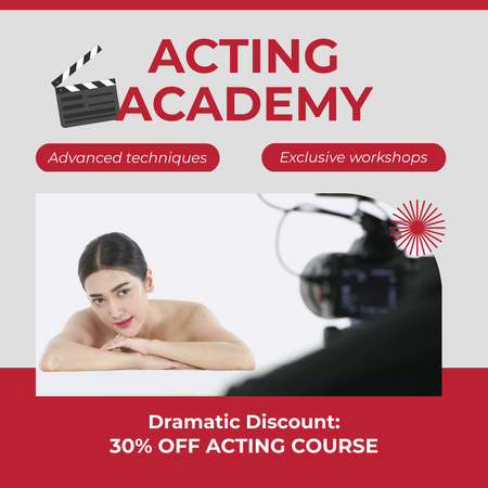 Acting Academy Course Promotion With Techniques And Discounts Animated Post Design Template