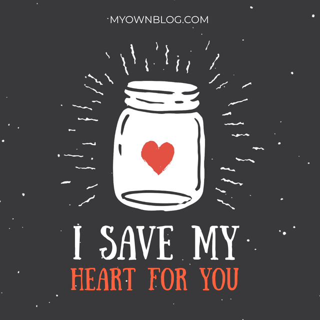 Heart glowing in Jar with Love quote Animated Post Design Template