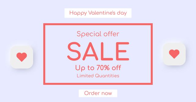 Valentine's Day Limited Edition Sale Facebook AD Πρότυπο σχεδίασης