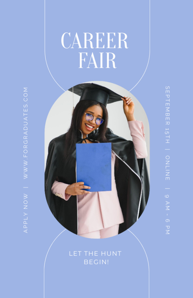 Graduate Career Fair Announcement In Violet Invitation 5.5x8.5in – шаблон для дизайна