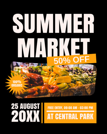 Summer Farm Market Instagram Post Vertical Design Template
