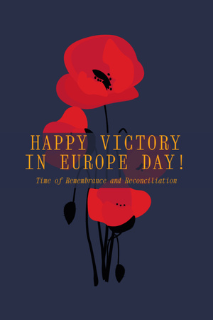 Victory Day Celebration Announcement Postcard 4x6in Vertical Design Template