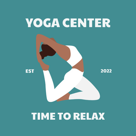 Yoga Studio Emblem Logo Tasarım Şablonu