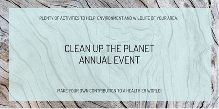 Clean up the Planet Annual event Twitter tervezősablon