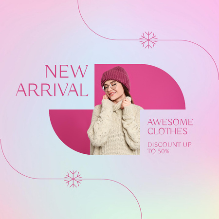Announcement of New Arrival Winter Clothing Collection Instagram Design Template