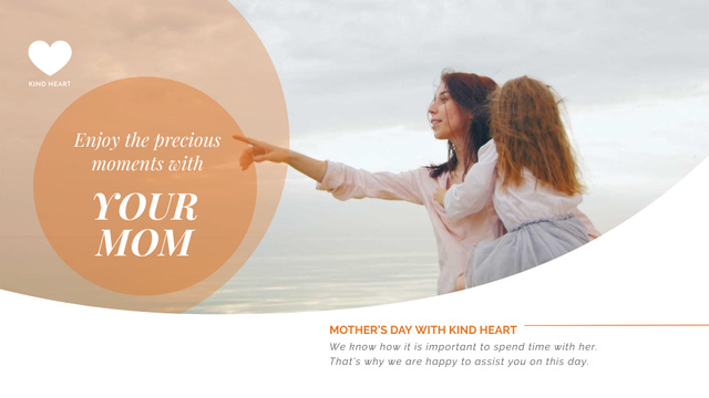 Mother and daughter by the sea on Mother's Day Full HD video Design Template