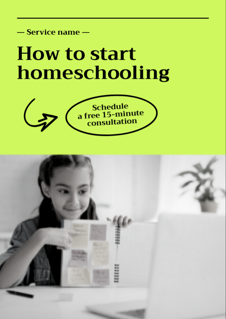 Homeschooling Tutorial Ad Flyer A6デザインテンプレート