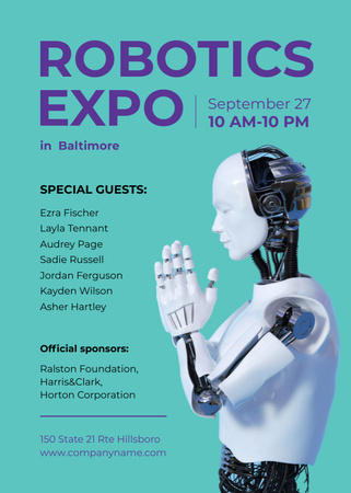 Szablon projektu Android Robot hand for expo Invitation