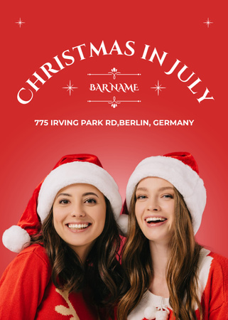 Template di design Christmas in July with Beautiful Young Women Flayer