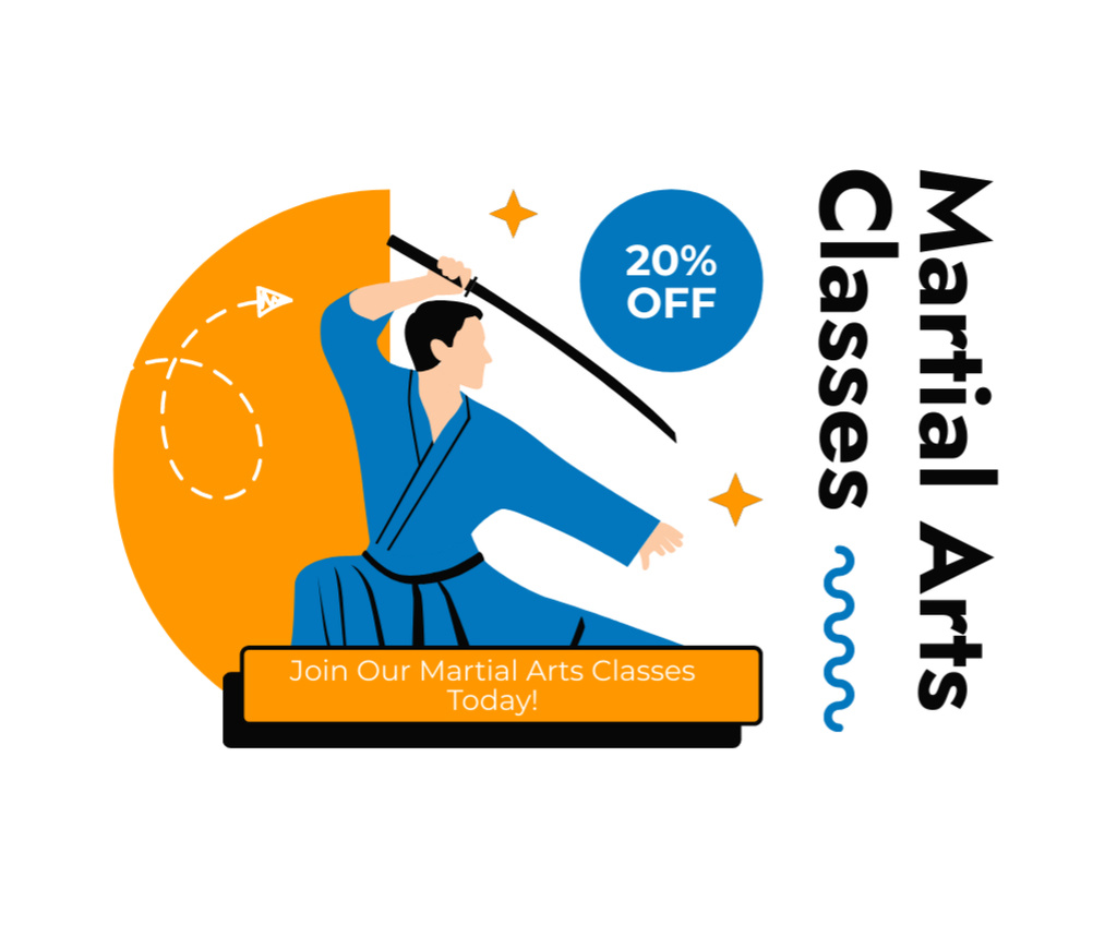 Martial Arts Classes Special Discount Offer Facebook Šablona návrhu
