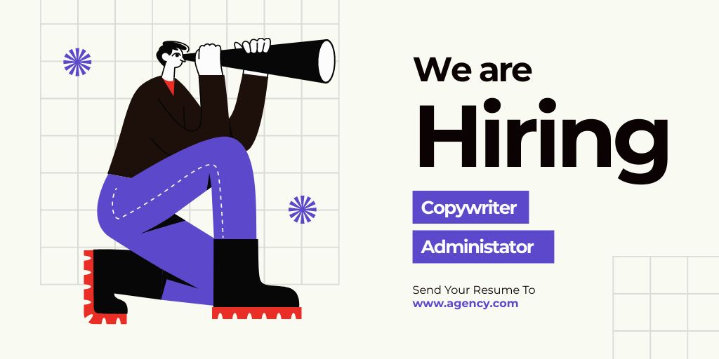 Plantilla de diseño de Exciting Opportunity for Copywriter And Administrator Twitter 
