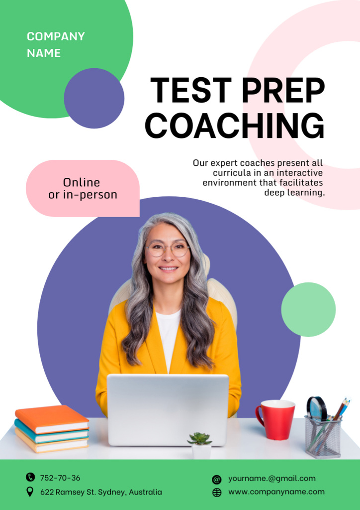 Test Preparation Services Offer Poster A3 Design Template