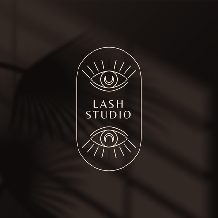 Emblem of Beauty Studio with Eyes Logo Design Template