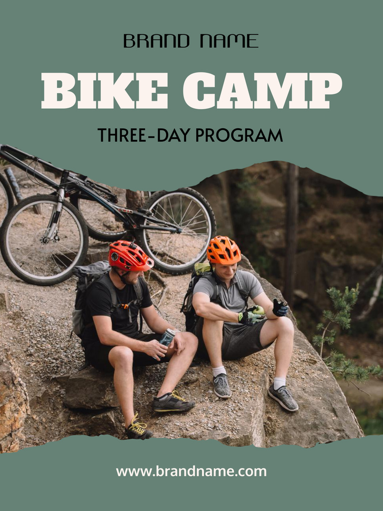 Bike Camp for Active People Poster US Design Template