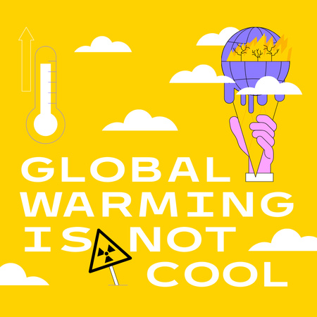 Global Warming Problem Awareness Animated Post Šablona návrhu