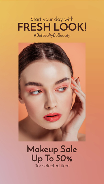 Makeup Sale Announcement Instagram Story Πρότυπο σχεδίασης