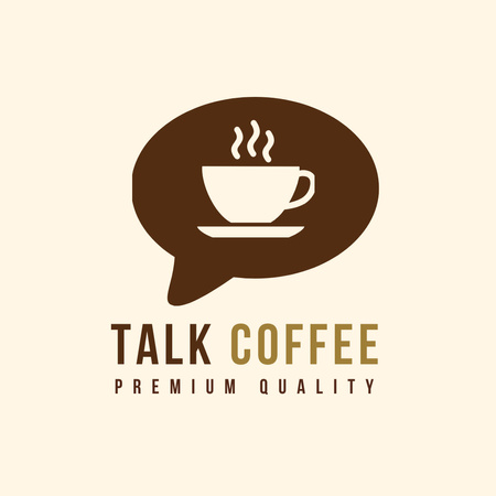 Premium Coffee Conversations Logo 1080x1080pxデザインテンプレート