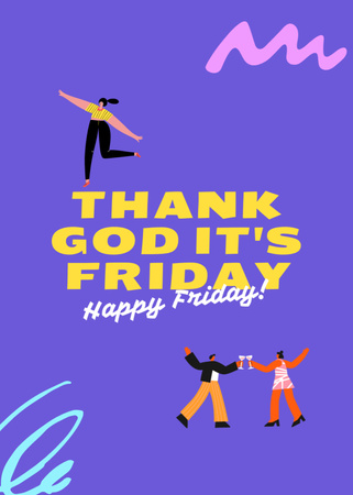 Happy Friday Wishes Postcard 5x7in Vertical Design Template