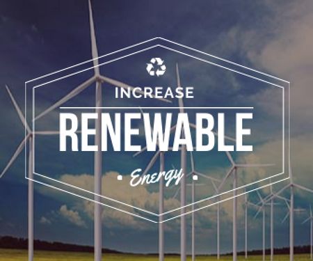 Plantilla de diseño de Renewable Energy Wind Turbines Farm Large Rectangle 