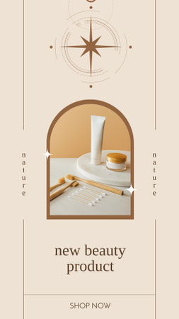 Modèle de visuel Annonce de produit de beauté avec des crèmes sur table - Instagram Story