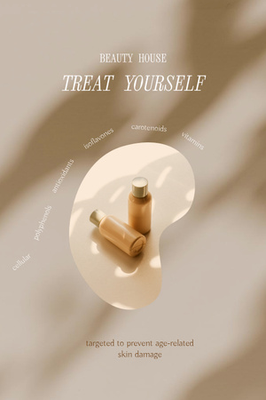 Designvorlage hautpflege-werbung mit kosmetik-lotionflaschen für Pinterest