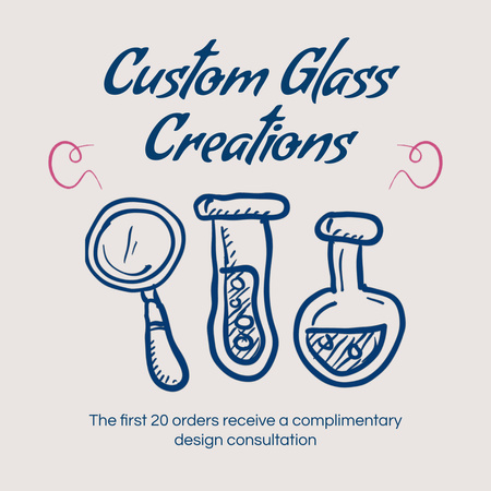 Itens de vidro personalizados sob encomenda Animated Post Modelo de Design